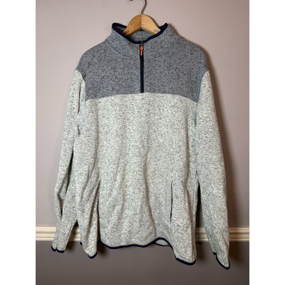 Club Room men's 1/4 zip Sweatshirt Gray two tone pullover size XL